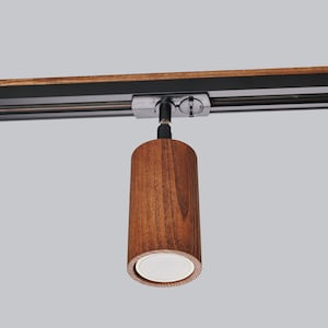 Track lighting Pendant light Industrial track Walnut Minimalist image 3