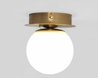 Brass ceiling light Modern flush mount lighting Minimalist lamp