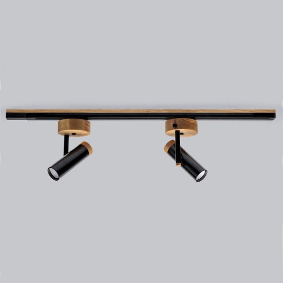 Track Lighting Ceiling Light Industrial Wood Fixtures