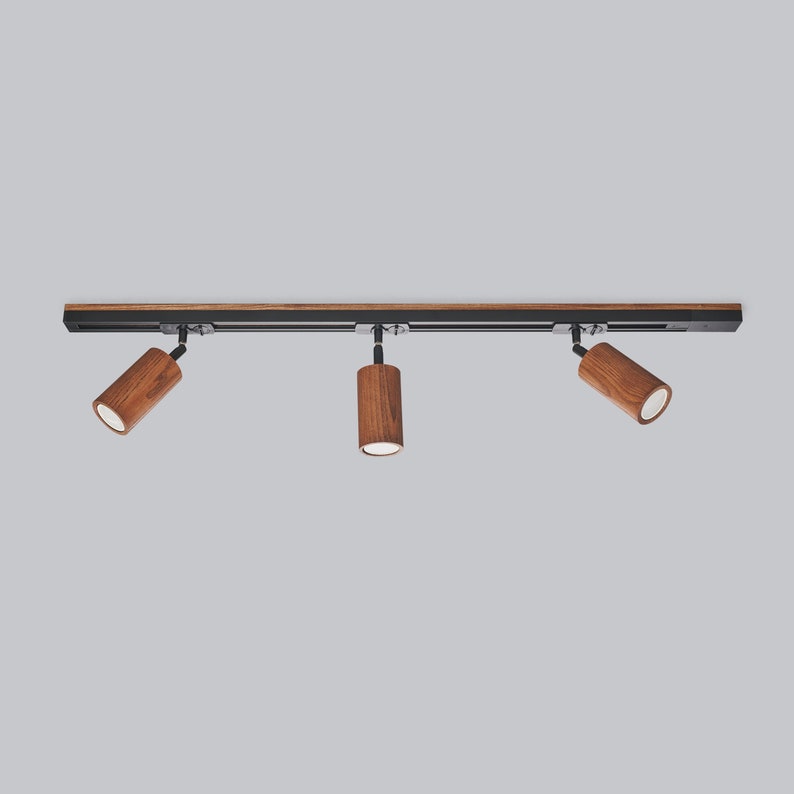 Track lighting Pendant light Industrial track Walnut Minimalist image 1