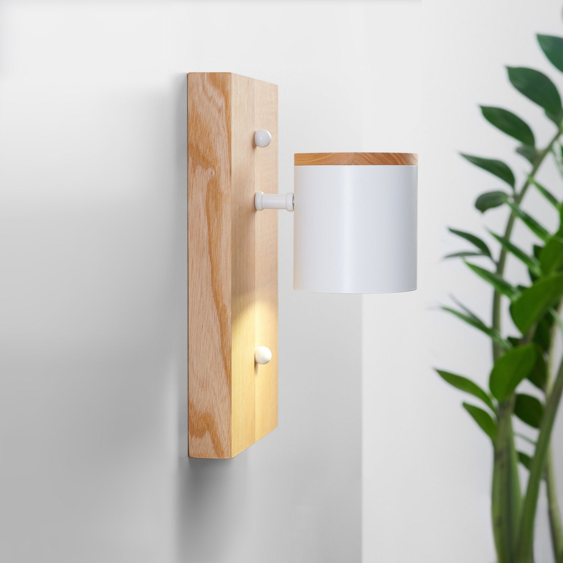 Wooden wall sconce Farmhouse bedside lighting Etsy