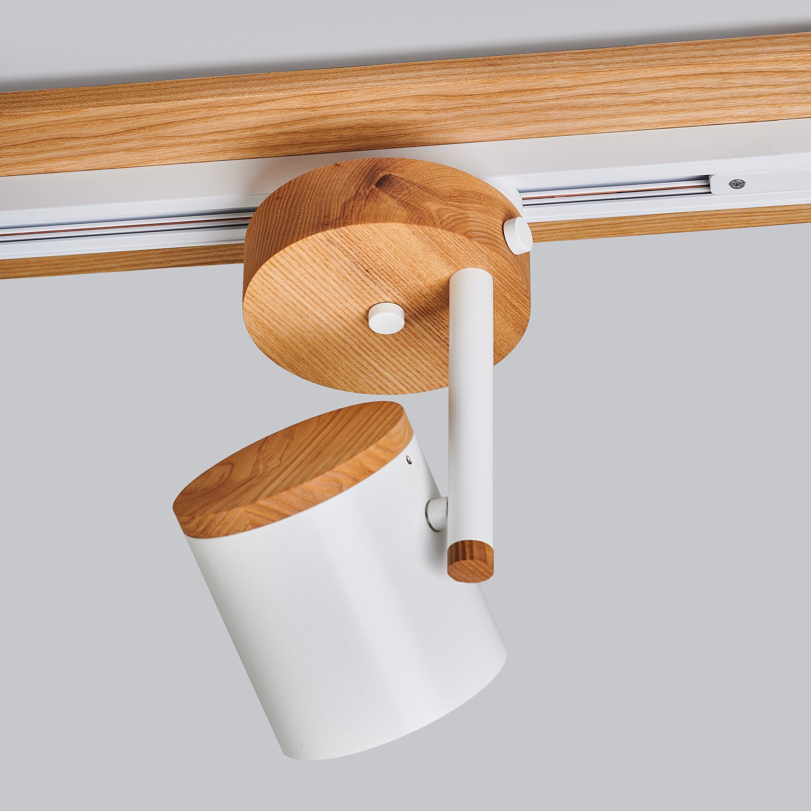 Track lighting with wide wood base Industrial ceiling light Etsy