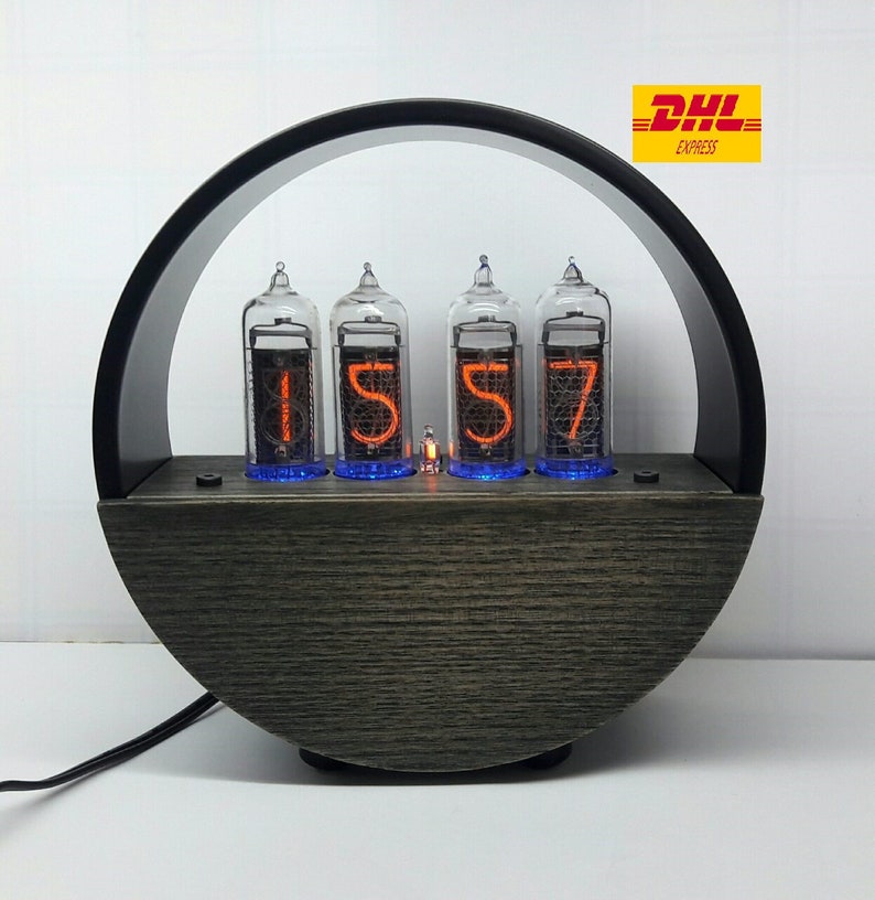 Nixie Tube Clock In 14 Steampunk Desk Accessory 12 24 Gifts Etsy