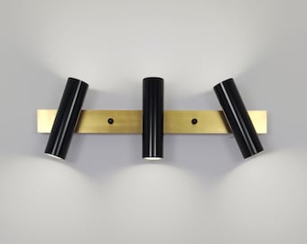 Brass vanity lighting - Black