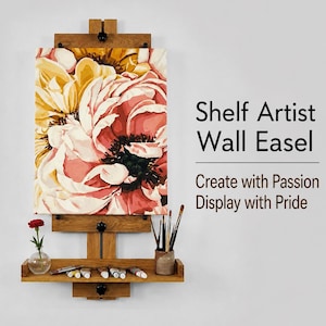 Artist shelf wall easel Wooden art display Painting stand