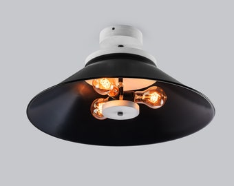 Black White Big schoolhouse light Ceiling lighting Industrial light