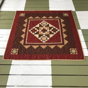 Reproduction Quilt, &quot;Southern Nights&quot;, 50&quot; x 50&quot; Marcus Fabrics &quot;Redwood Cupboard&quot;