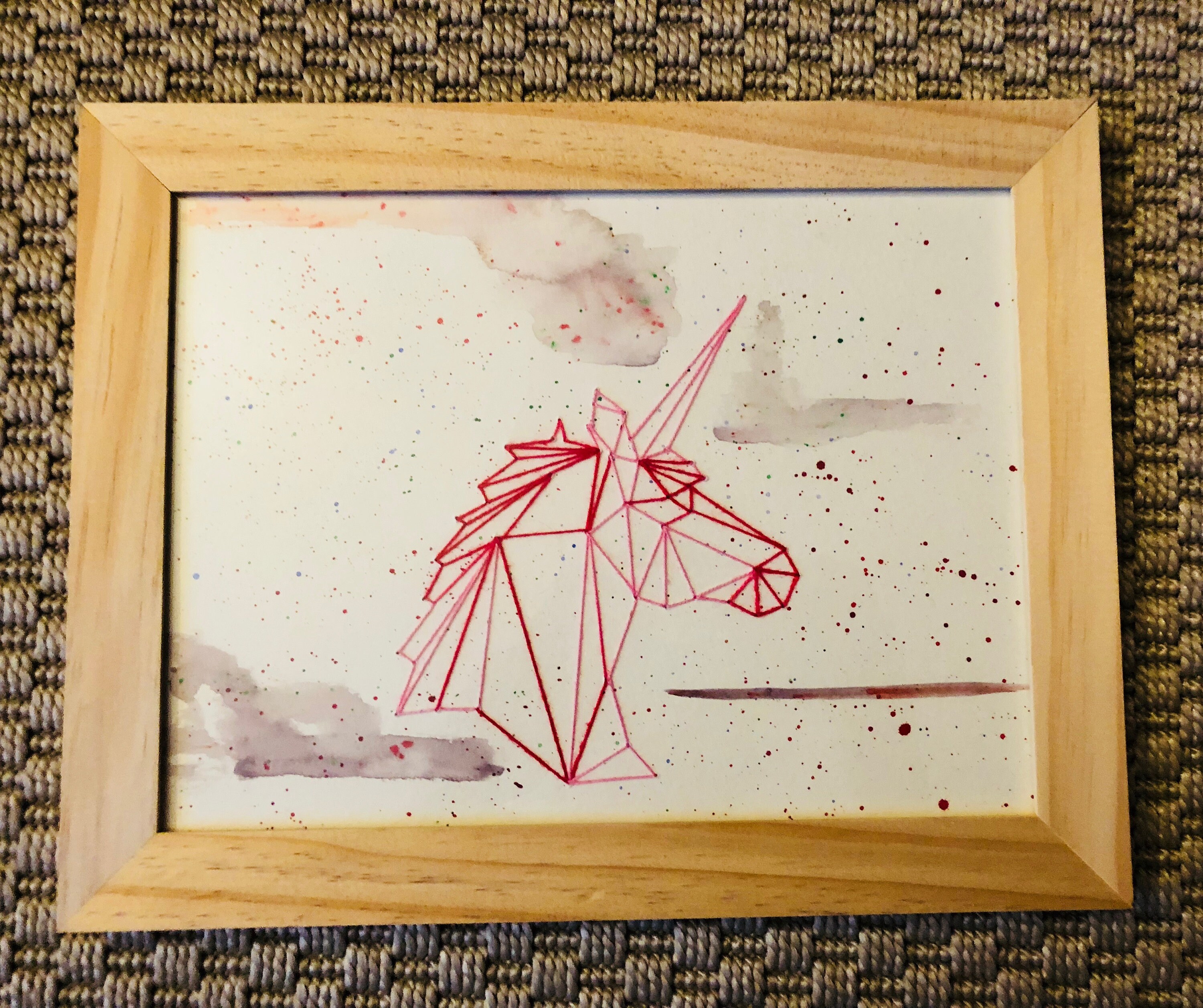 Carte Cousue Licorne