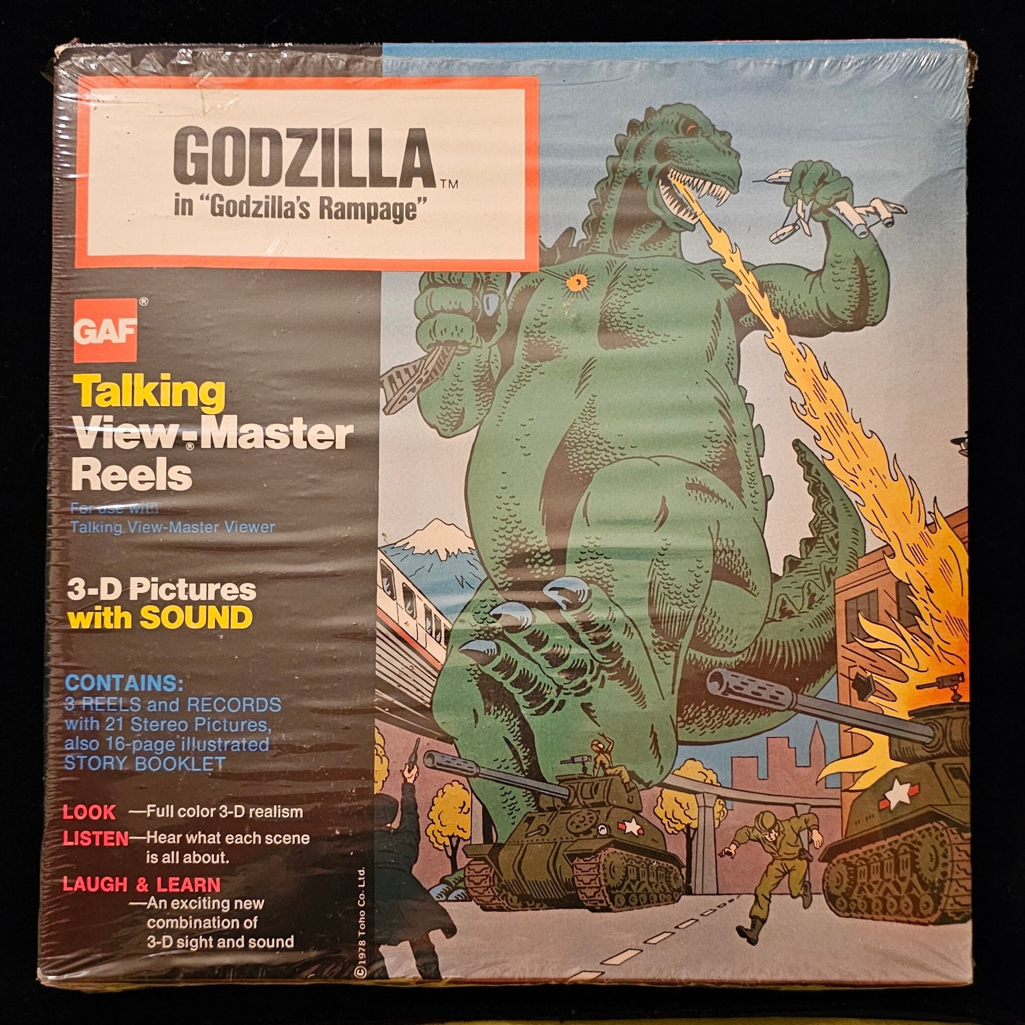 Rare Godzilla GAF Talking View-master 1978 Reel Set NIB, NOS 'godzilla's  Rampage' 
