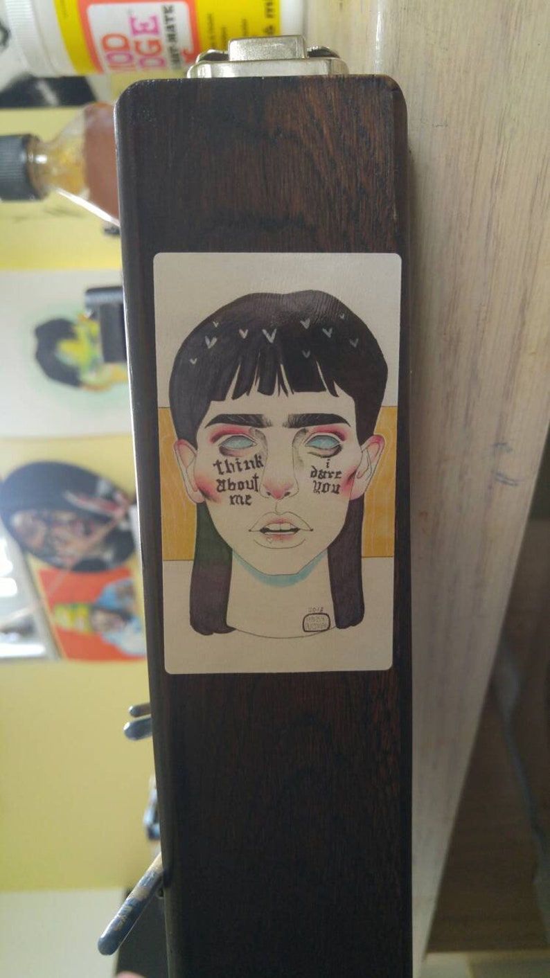 i dare you Cute Decorative Art Sticker think about me