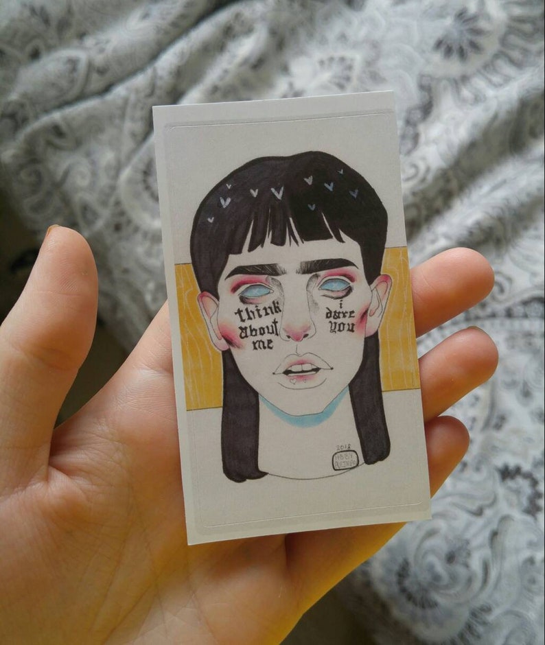 i dare you Cute Decorative Art Sticker think about me