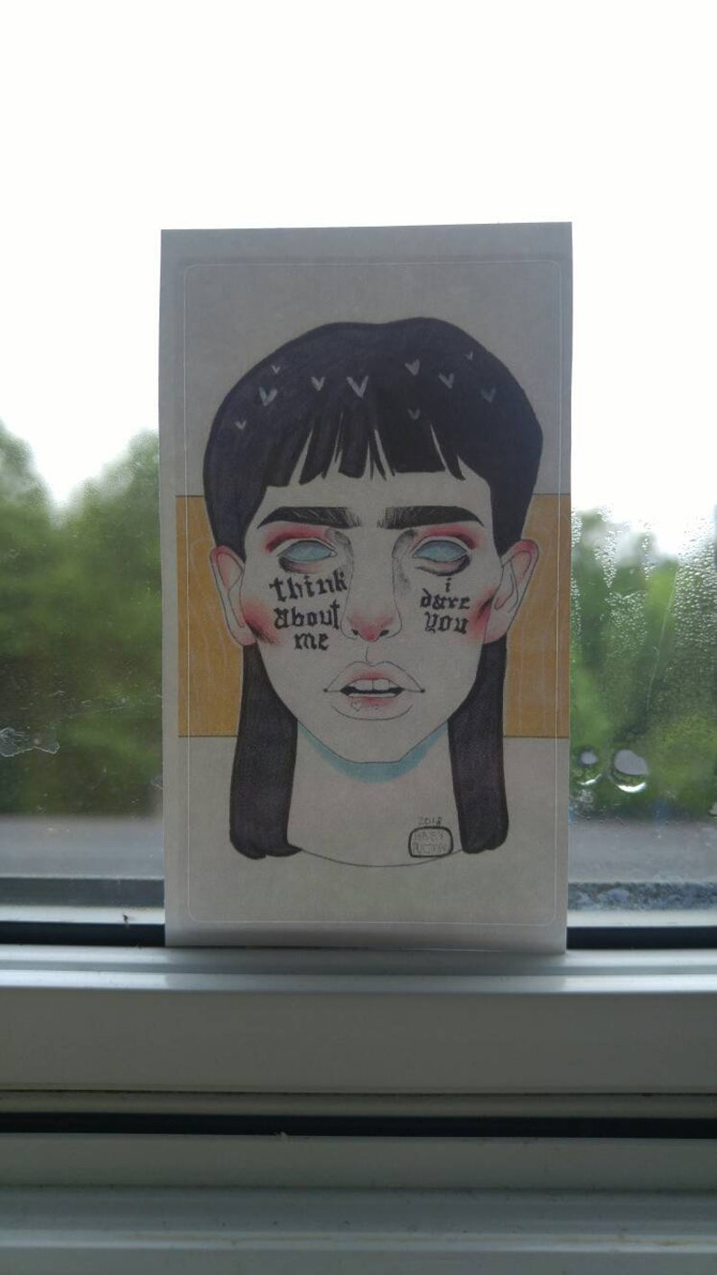 i dare you Cute Decorative Art Sticker think about me