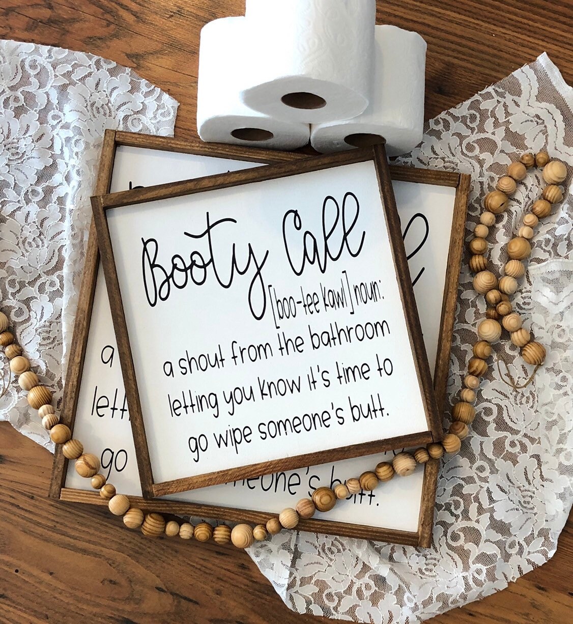 Booty Call Funny Bathroom SignRustic Decor Adult  Etsy