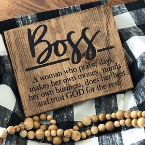 Boss Painted Sign|Rustic Painted Sign|Woman Boss|Boss lady