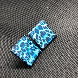 Blue Cheetah Print Earrings