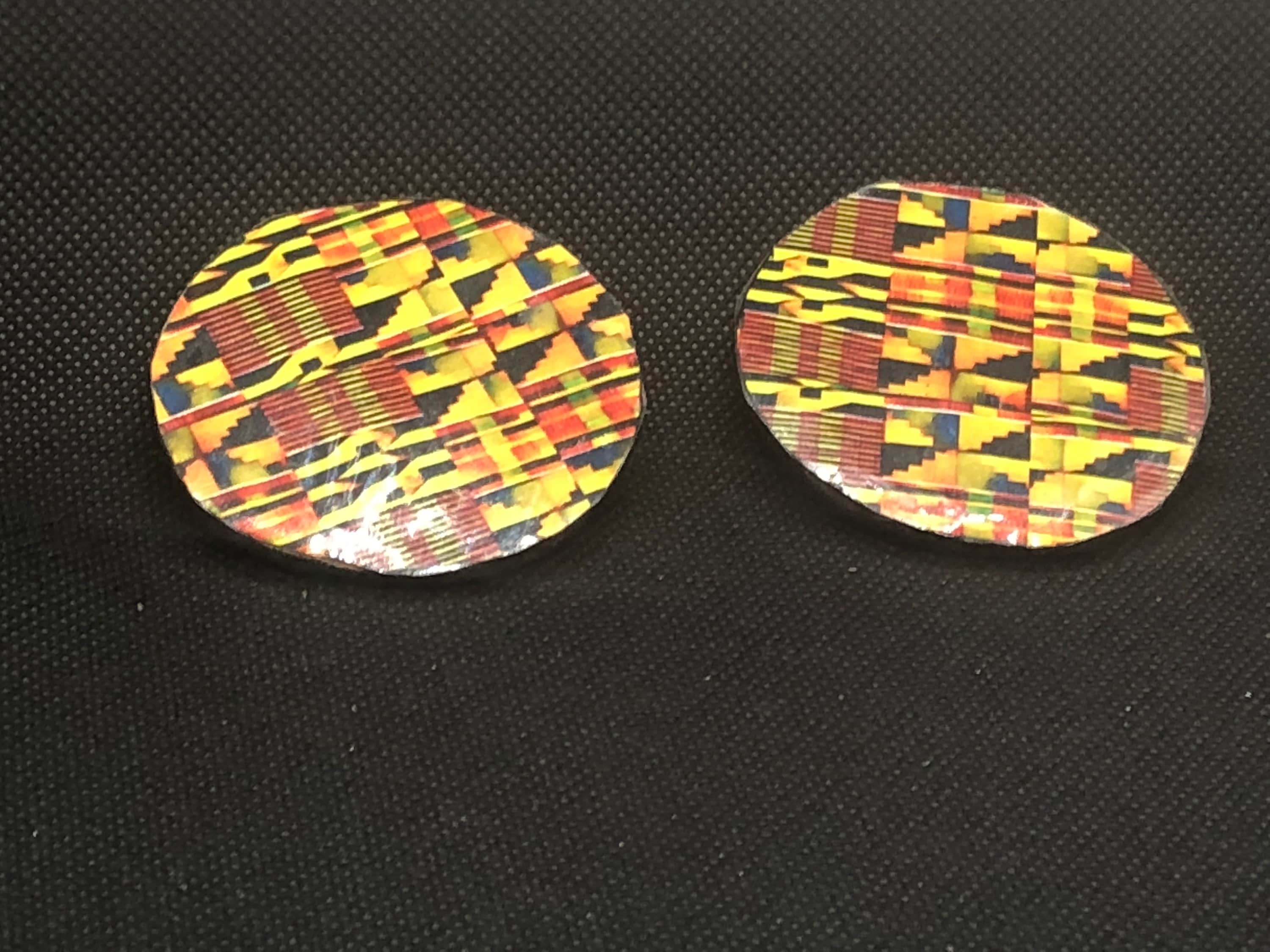 Circle Kente Cloth Earrings Etsy Hong Kong