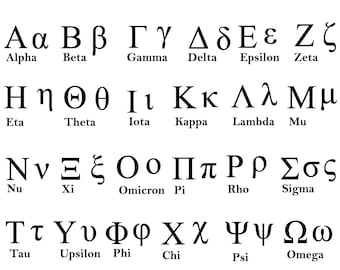 GREEK ALPHABET SVG Files, Greek Alphabet Clipart, Greek Alphabet Svg Files for Cricut