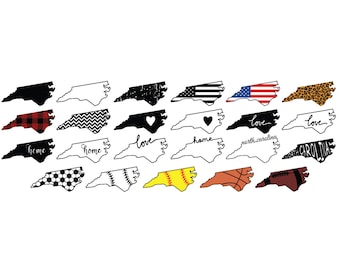 NORTH CAROLINA SVG, North Carolina State Clipart, North Carolina State Silhouette Schnittdateien für Cricut, North Carolina Umriss