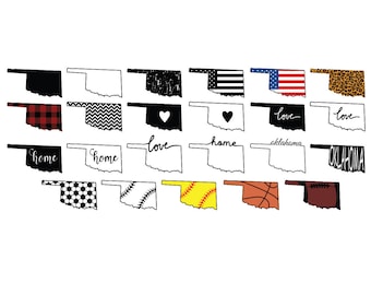 OKLAHOMA STATE SVG, Oklahoma State Clipart, Oklahoma state silhouette cut files for Cricut, Oklahoma outline