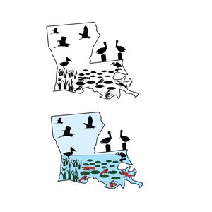 Louisiana SVG, Louisiana SVG Files, Crawfish SVG, Pelican Svg, Egrets Svg, Cricut, Silhouette Cameo, ScanNCut, Swamp Svg, Louisiana Clipart