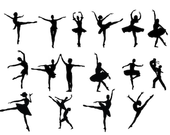 BALLERINA SVG, SILUETA BALLERINA, Vector de bailarina, Pareja bailando Svg, Ballerina clipart, Cricut, Silhouette Cameo, ScanNCut, Png, Dxf