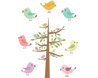 Cute Birds, Cute Birds SVG, Cute Birds SVG Files, Cricut, Silhouette Cameo, ScanNCut, Cute Birds Clipart, Tree SVG Files, Svg Cut File, Png