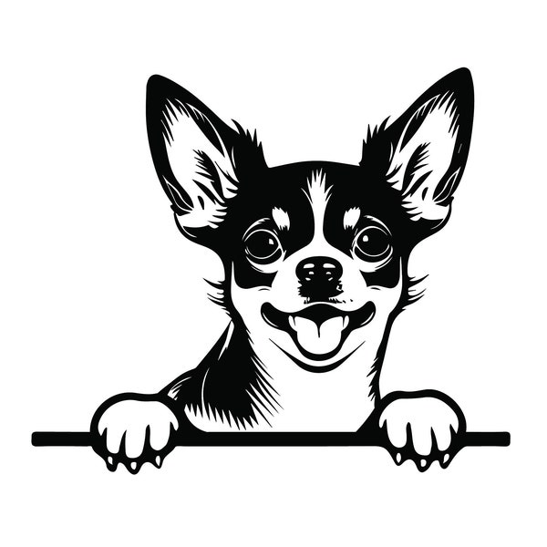 PEEKING CHIHUAHUA SVG, Peeking Chihuahua Clipart, Peeking Chihuahua Svg Files For Cricut