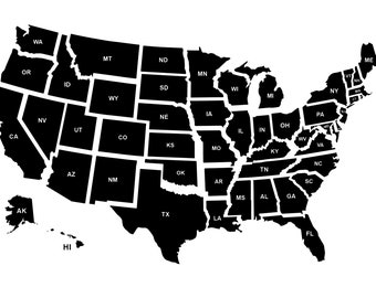 USA MAP SVG Files, States Svg Files For Cricut, All States Svg file, States Cutting File Svg