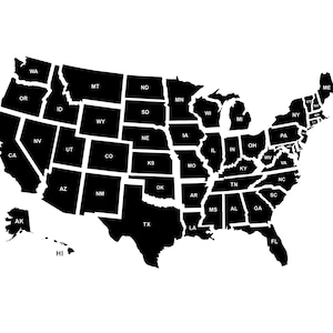 USA MAP SVG Files, States Svg Files For Cricut, All States Svg file, States Cutting File Svg