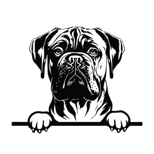 PEEKING BULLMASTIFF SVG, Peeking Bullmastiff Clipart, Peeking Bullmastiff Svg Files Pour Cricut