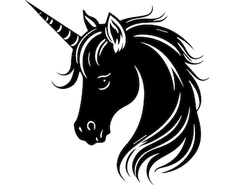 UNICORN HEAD SVG, Unicorn Head Clipart, Unicorn Head Svg Cut Files For Cricut, Unicorn Face Svg, Animal Svg
