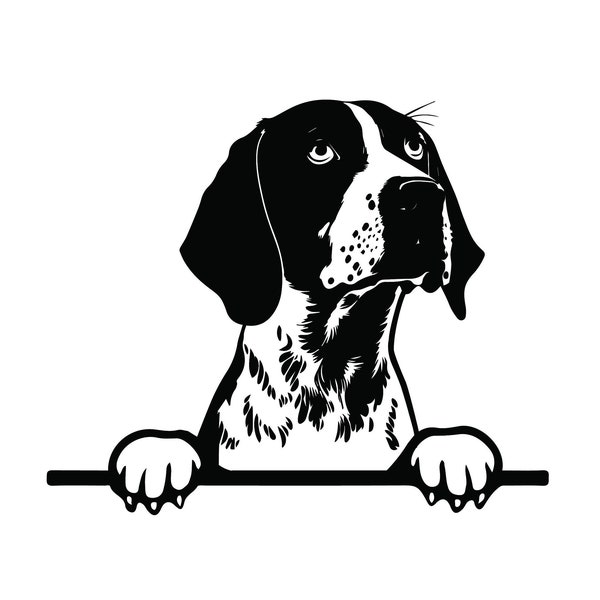 PEEKING GERMAN SHORTHAIRED Pointer Svg, Peeking German Shorthaired Pointer Svg Files For Cricut