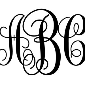 MONOGRAMA DE VINE ENTRELAZADO Svg, Fuente Monograma Svg, Fuente Monograma de vid Svg, Alfabeto Monograma Svg