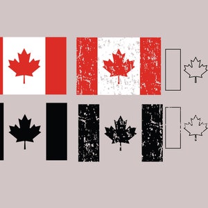 DRAPEAU DU CANADA SVG, fichiers coupés drapeau canadien Svg pour Cricut, fichiers coupe Canada, Svg feuille d'érable
