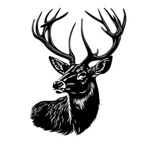 HERTEN HOOFD SVG, herten hoofd Svg gesneden bestanden voor Cricut, herten Clipart, herten hoofd met gewei Svg