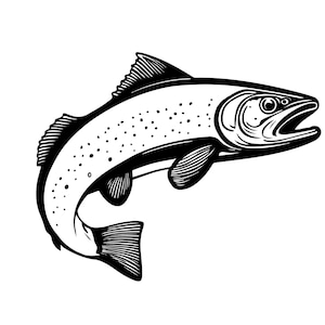 TROUT SVG, TROUT Svg Cut Files For Cricut, Trout Clipart, Trout Fishing Svg, Wild Trout Svg