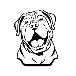 SHAR PEI Kopf Schmuck, Shar Pei Kopf Clipart, Shar Pei Kopf geschnitten Datei für Cricut