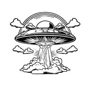 UFO SVG, UFO-Svg-Schnitt-Dateien für Cricut, Ufo Clipart, Ufo-Konturen-Svg, Alien-Svg-Datei