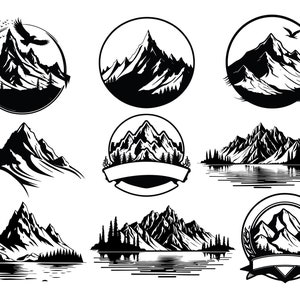MOUNTAIN SVG Bundle, MOUNTAIN Clipart, Mountain svg cut files for Cricut, Mountain Silhouette Svg