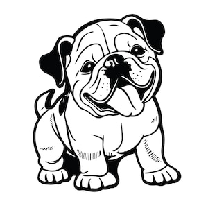BULLDOG PUPPY SVG, Bulldog Puppy Clipart, Bulldog Svg Files For Cricut, Bulldog Silhouette Svg, Dog svg