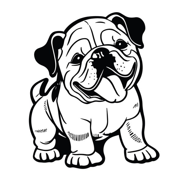 BULLDOG PUPPY SVG, Bulldog Puppy Clipart, Bulldog Svg Files For Cricut, Bulldog Silhouette Svg, Dog svg