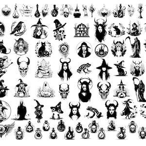 GOTHIC WITCHCRAFT SVG, Witch Svg Cut Files For Cricut, Mystical Svg, Pagan Svg, pagan png, Witchcraft Clipart