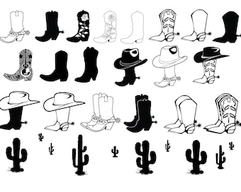 cowboy boots svg etsy