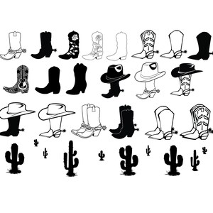 COWBOY BOOTS SVG Bundle, Cowgirl Boots Svg, Cowboy Boots Clipart, Cowboy Boots Svg Files for Cricut