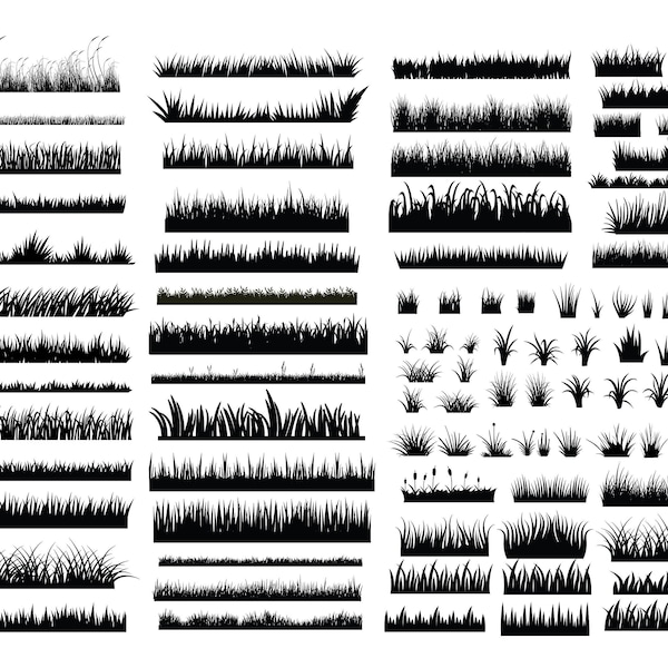 GRASS SVG BUNDLE, Herbe svg clipart, Herbe sauvage svg fichiers coupés pour Cricut, Herbe Svg Cut Files