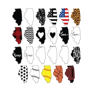 ILLINOIS STATE SVG, Illinois State Clipart, Illinois state silhouette cut files for Cricut, Illinois outline