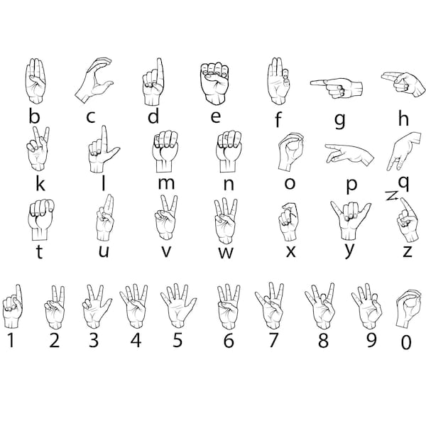 AMERICAN SIGN LANGUAGE Svg, American Sign Language Font, American Sign Language Alphabet, Deaf Font