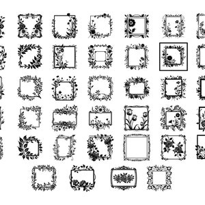 FLORAL RECTANGLE SVG, Blumenrahmen SVG, Floral Rechteck Clipart, Blumenrahmen Svg Cut Files für Cricut