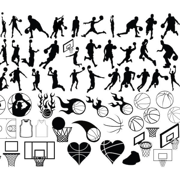 BASKETBALL SVG Bundle, BASKETBALL Clipart, Basketball Svg Cut files for Cricut, Basketball Silhouette Svg