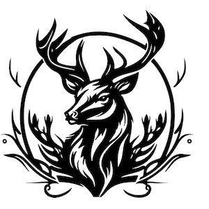 HIRSCHKOPF SVG, Hirschkopf geschnitten Dateien für Cricut, Hirsch Clipart, Hirsch mit Geweih svg